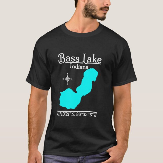Bass Lake Indiana Long Sleeve T Shirt (Front)