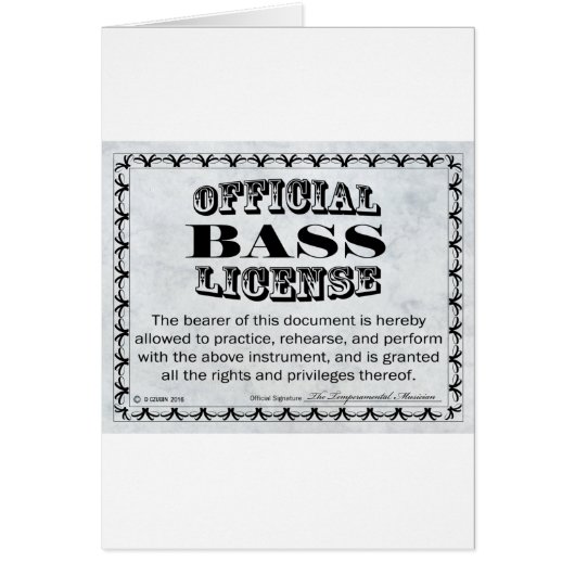 Bass License (Front)