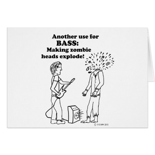 Bass Makes Zombies Explode Cards (Front Horizontal)