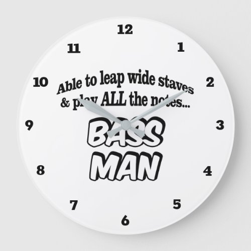 Bass Man _ Music Superhero Large Clock
