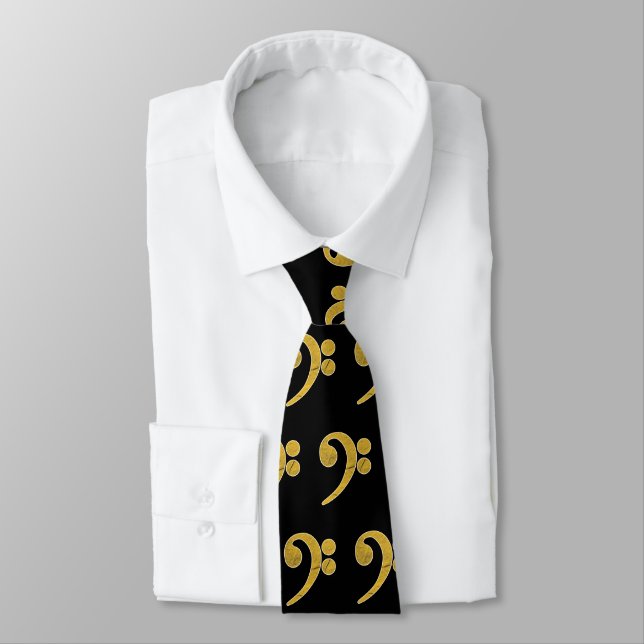 Bass Music Guitar Musician Neck Tie (Tied)