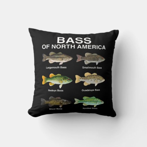 Bass Of North America Love Fishing  Throw Pillow