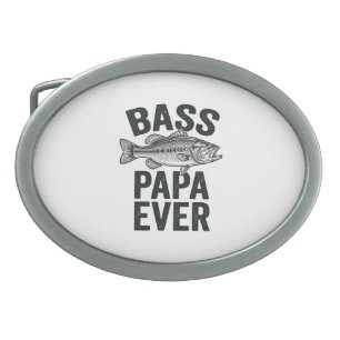 Bass Papa Ever Vintage Fishing Dad Shirt Design_1 Belt Buckle