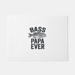 Bass Papa Ever Vintage Fishing Dad Shirt Design_1 Doormat