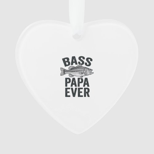 Bass Papa Ever Vintage Fishing Dad Shirt Design_1 Ornament