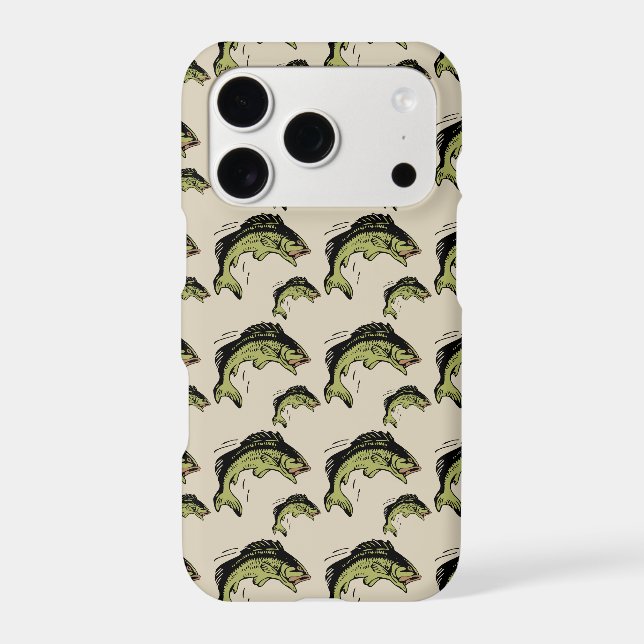 Bass Pattern Tan Iphone Case (Back)