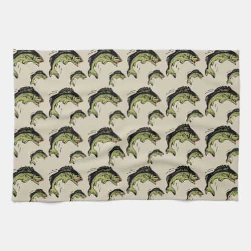 Bass Pattern Tan Towel