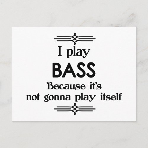 Bass _ Play Itself Funny Deco Music Postcard