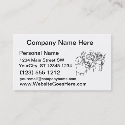 Bass Player Band Outline Bluegrass Business Cards