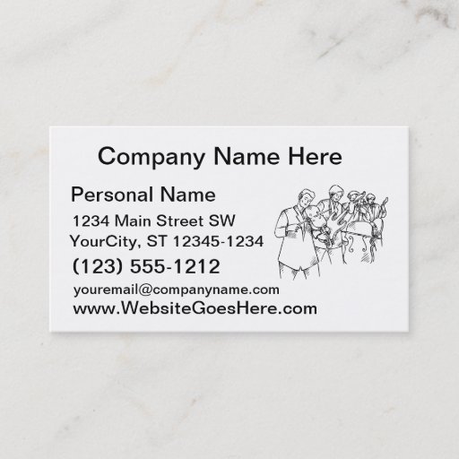 Customizable Bass Player Band Outline Bluegrass Business Cards