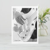 Bass player , bass and hand, negative image (Standing Front)