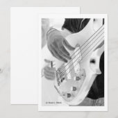 Bass player , bass and hand, negative image (Front/Back)