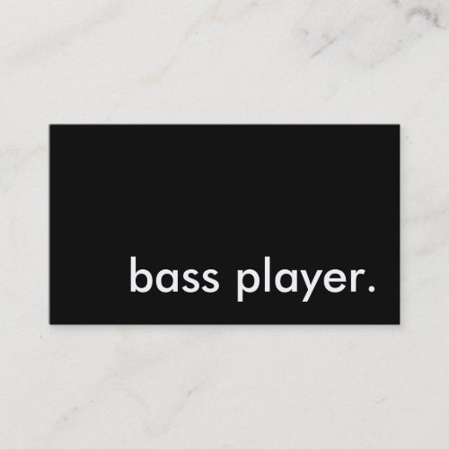 bass player. business card template
