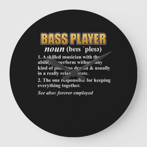 Bass Player Definition Guitar Music Musician Graph Large Clock