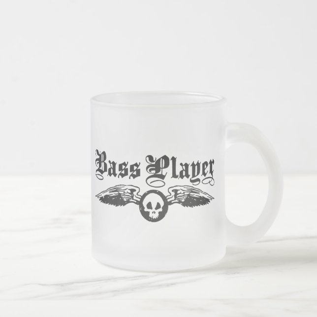 Bass Player Frosted Glass Coffee Mug (Right)