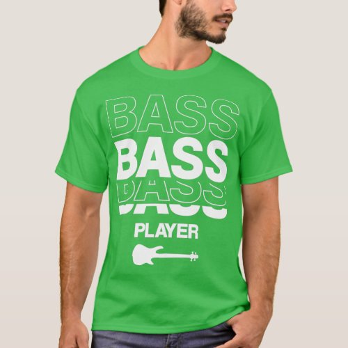 Bass Player gift Modern Minimalistic Typography De T_Shirt