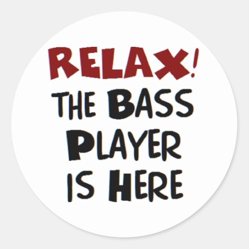 bass player here classic round sticker