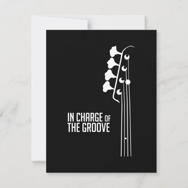Bass Player In Charge of the Groove Thank You Card (Front)