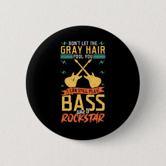 Bass Player Men Bass Guitar Player Bassist Button