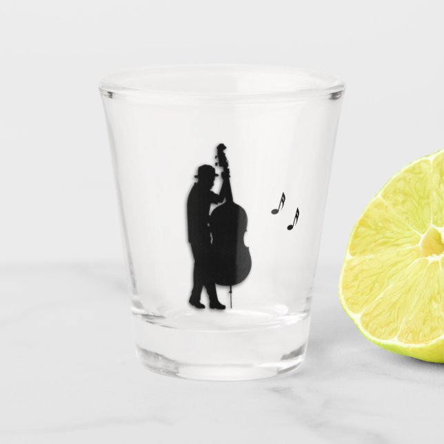 Bass Player Musician  Shot Glass (Front)