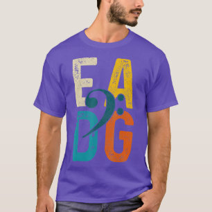 Bass Player Vintage EADG Double Bass Clef Bassist T-Shirt