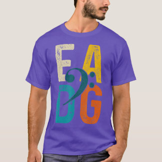 Bass Player Vintage EADG Double Bass Clef Bassist  T-Shirt