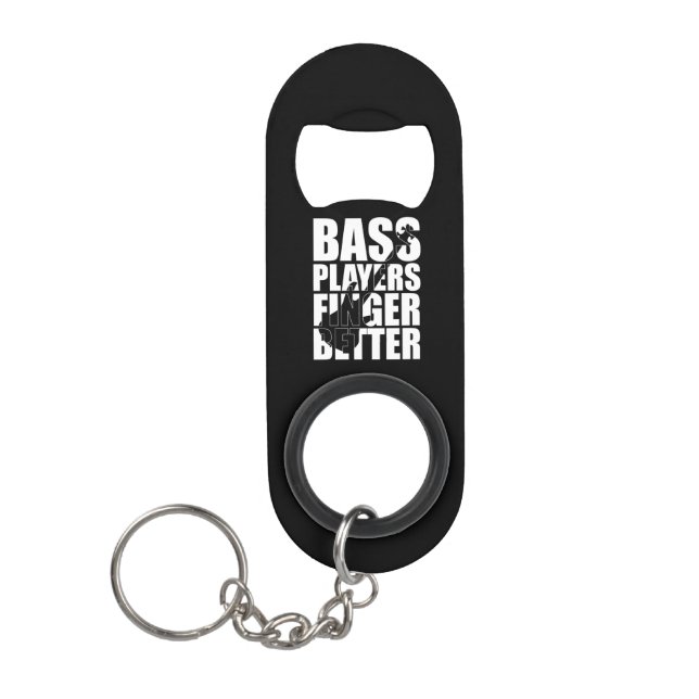Bass players fingers better keychain bottle opener (Front)