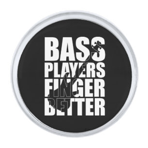 Bass players fingers better silver finish lapel pin