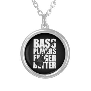 Bass players fingers better silver plated necklace