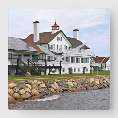 Bass River Lighthouse Mass Square Wall Clock