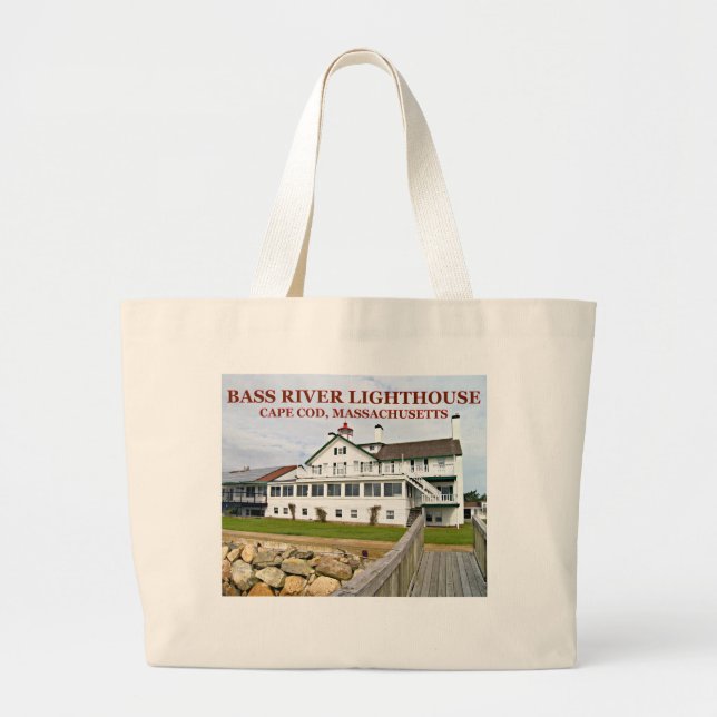 Bass River Lighthouse Massachusetts Jumbo Tote Bag (Front)