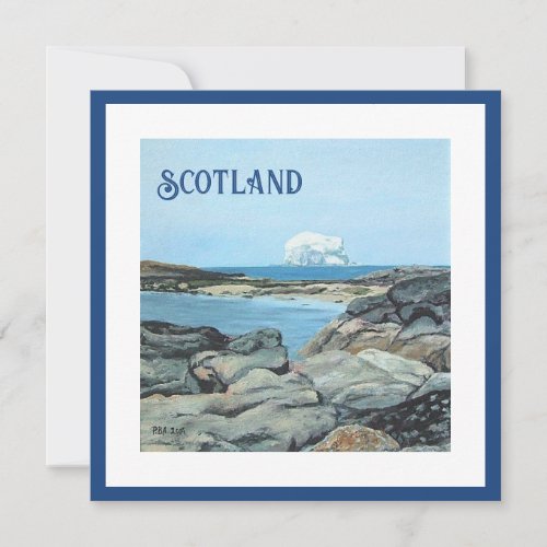 Bass Rock North Berwick Scotland fine art oil pa Holiday Card