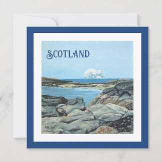 Bass Rock, North Berwick, Scotland landscape art Holiday Card