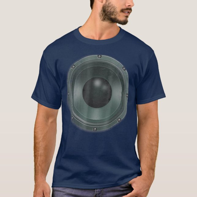 Bass Speaker Woofer Tee Shirt for musicians DJs (Front)