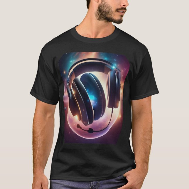 Bass Techno Trance Raves Headphones Graphic - T-Shirt (Front)