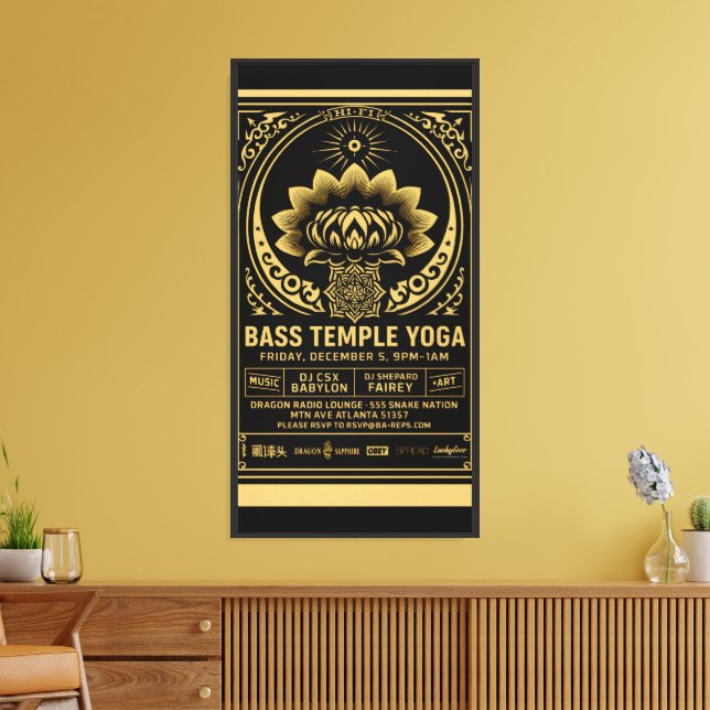 Bass Temple Yoga Event Poster Canvas Print (Insitu(LivingRoom))