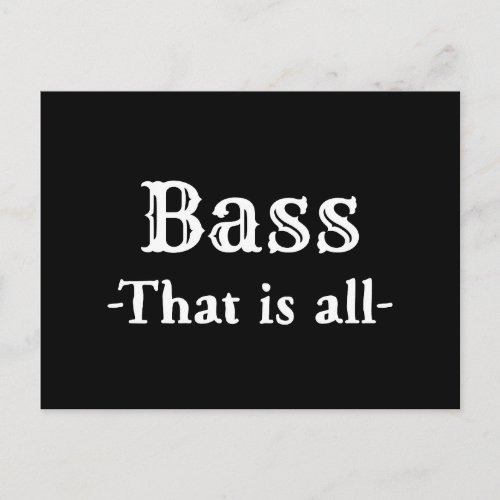Bass That Is All Funny Music Postcard