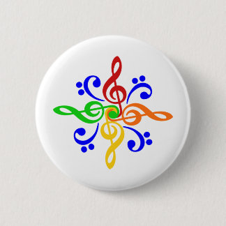 Bass & Treble Clef Design Pinback Button
