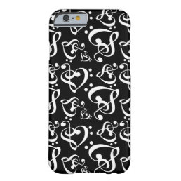 Bass Treble Clef Hearts Music Notes Pattern Barely There iPhone 6 Case