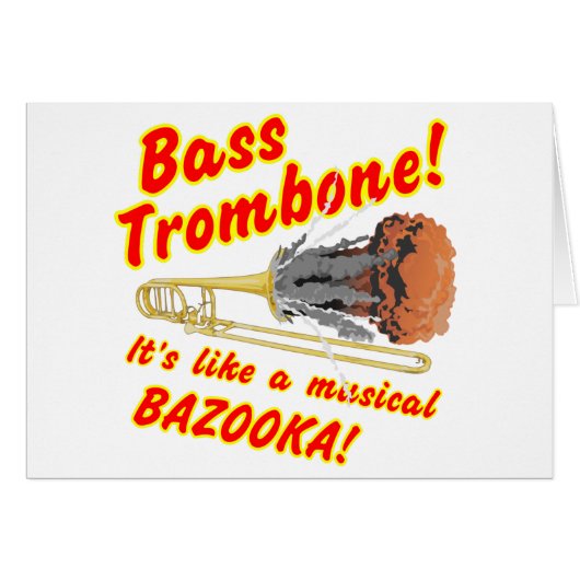 Bass Trombone Musical Bazooka Cards (Front Horizontal)
