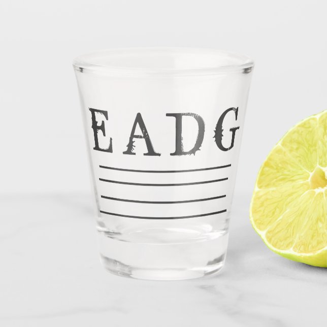 Bass Tuned Shot Glass (Front)