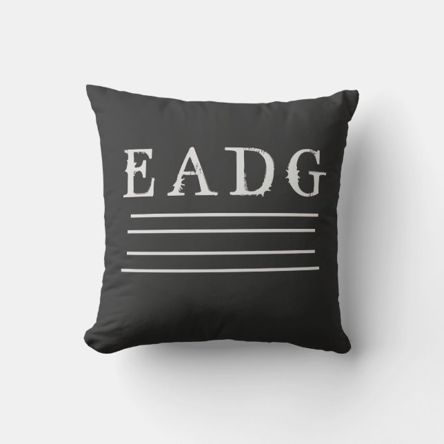 Bass Tuned T-Shirt Throw Pillow (Front)