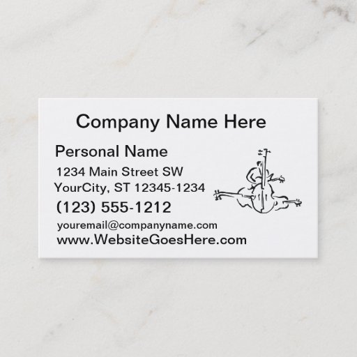 Customizable Bass, Upright and Electric Outlines with Man Business Card Template