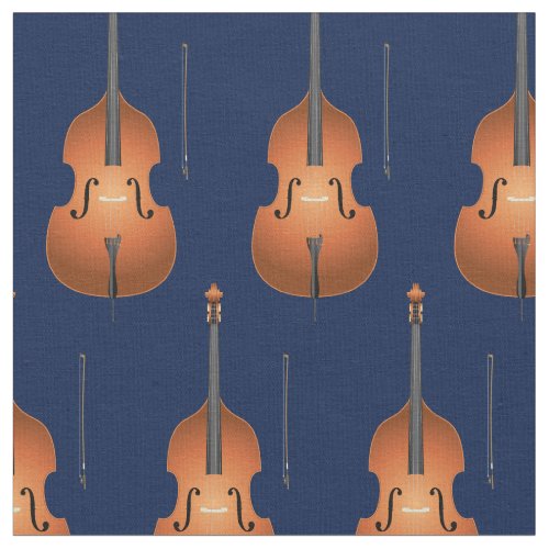 Bass Upright Jazz Music Musician Room Decor Blue Fabric