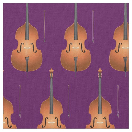 Bass Upright Jazz Music Musician Room Decor Purple Fabric