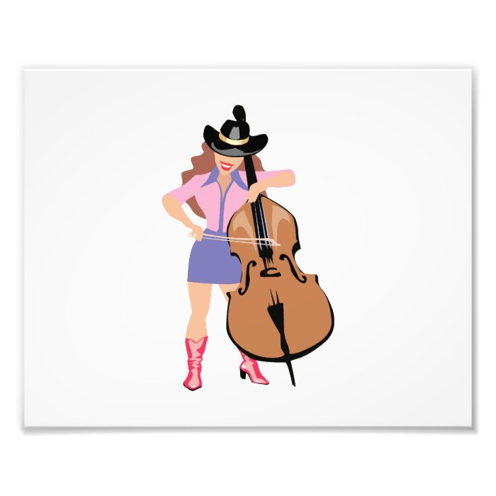 bass upright player cowgirl.png photographic print