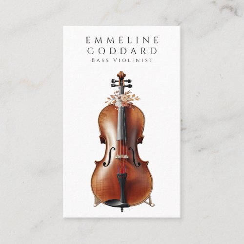 Bass Violin Music Teacher Musician Business Card