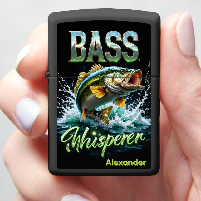 Bass Whisperer Fishing Lighter Custom Gift (In Hand)