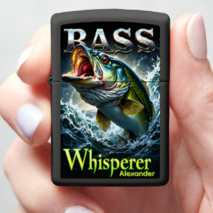 Bass Whisperer Personalized Fishing Zippo Lighter