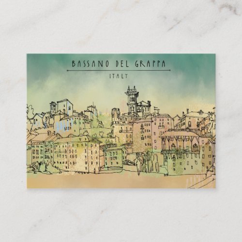 Bassano Del Grappa Italy Watercolor Business Card